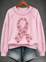 Women's Breast Cancer Print Sweatshirt