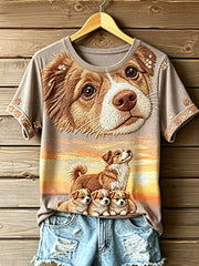 Women's STOP ANIMAL ABUSE Wangwang short-sleeved T-shirt