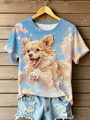 Women's STOP ANIMAL ABUSE Wangwang short-sleeved T-shirt