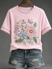Women's Mahjong Print Casual T-Shirt
