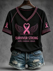 Women's Survivor Strong V-neck T-shirt