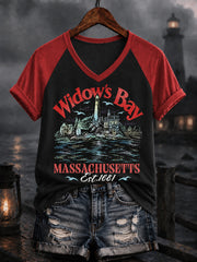 Women's Greetings From Widow’s Bay Halloween Horror T-shirt