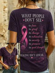 Women's Breast Cancer Awareness Graphic Casual T-Shirt