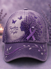 Unisex Purple Flora Art Print Hat