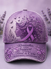 Unisex Purple Flora Art Print Hat