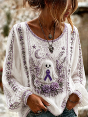 Women's Alzheimer's Awareness Cotton-Linen Shirt