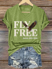 Women's Forever Big Bear Eagle Jackie V-neck T-shirt