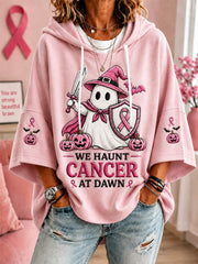 Women’s We Haunt Cancer At Dawn Print Casual Short-Sleeve Hoodie
