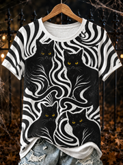 Women's Black Cat Stripes T-shirt