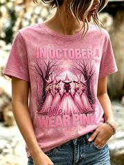 Women's in october we wear pink short-sleeved T-shirt