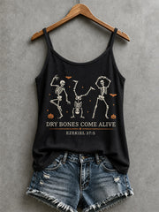 Women's Dry Bones Come Alive Print Casual Vest