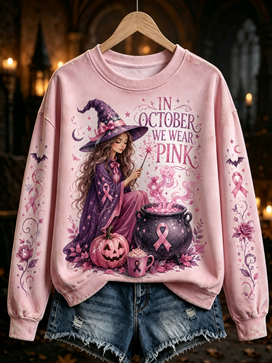 Women's in october we wear pink Regular Sweatshirt
