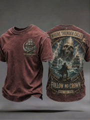 Men's "where thunder calls follow no crown rule the tide" T-shirts