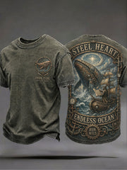 Men's "steel heart endless ocean" T-shirts