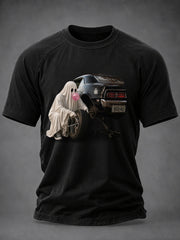 Men's Funny Halloween Car Lover Print T-shirt
