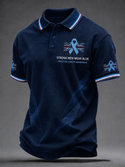 Men's Prostate Cancer Awareness Printed Casual Top