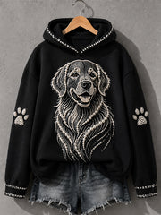 Women's Golden Retriever Print Dog Lovers Casual Hoodie