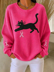 Women's Breast Cancer Awareness Print Sweatshirt