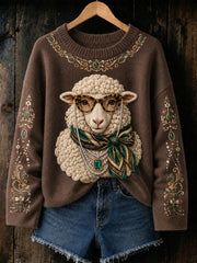 Women's fun lamb print tops