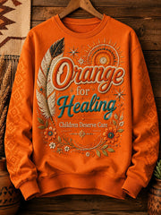 Women's Orange For Healing Children Deserve Care Sweatshirt