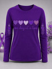 Women's Alzheimer's Awareness Support Print Long Sleeve T-Shirt