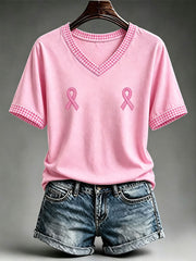Women's Breast Cancer Awareness Pink Ribbon T-Shirt