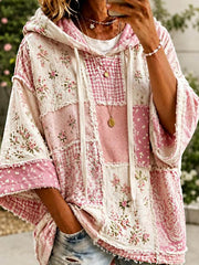 Women's Pink Breast Cancer Awareness Floral Hoodie