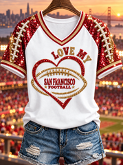 Women's V-neck off-shoulder short-sleeved T-shirt