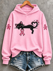 Women's Breast Cancer Awareness Support Print Sweatshirt