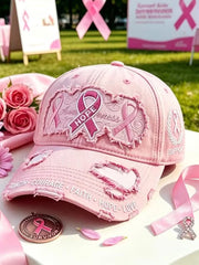 Unisex Casual Breast Cancer Awareness Print Hat