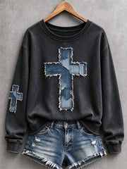 Women's Christian Art Cross Sweatshirt