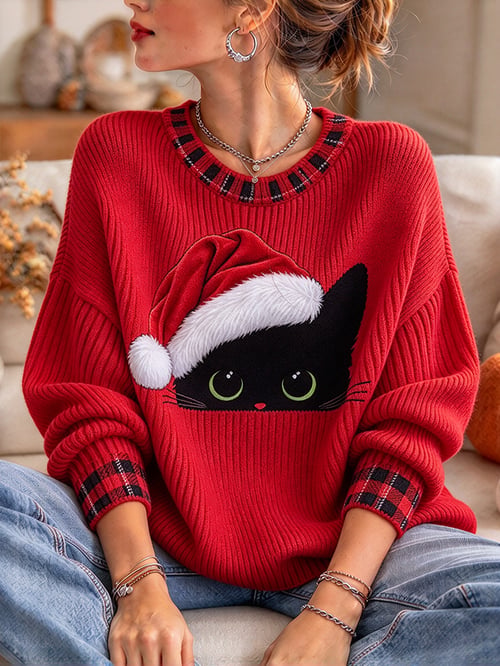 Women's Christmas Crew Neck Sweater