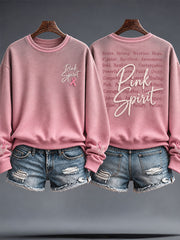Women's Breast Cancer Awareness Pink Art Printed Sweatshirt