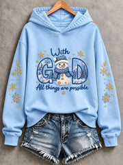 Women's Christmas Print Casual Hoodie