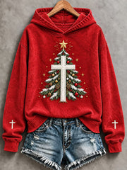 Women's Christmas Cross Print Sweatshirt
