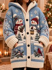Women's Christmas Composite Fleece Long Coat