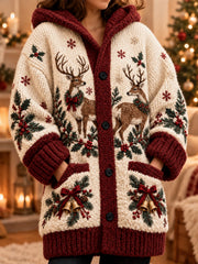 Women's Christmas Composite Fleece Long Coat