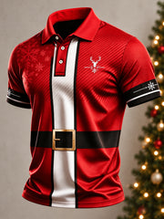 Men's Christmas Art Print Short Sleeve Top