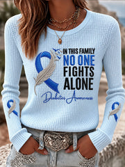 Women'S Diabetes Awareness Print Waffle T-shirt