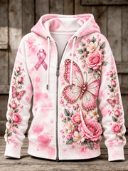 Women's Breast Cancer Zip-Up Hoodie