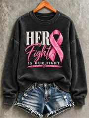 Women's Breast Cancer Faith Print Sweatshirt