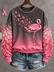 Women's Breast Cacner Awareness Art Printed Sweatshirt