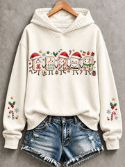 Women's Christmas Mahjong Print Casual Hoodie