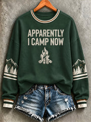 Women's Camping Print Sweatshirt
