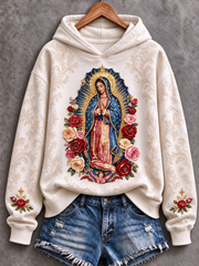 Women's Feast of Our Lady of Guadalupe art Printed Regular Sweatshirt