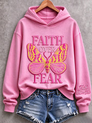 Women's Faith Over Fear Hot Pink Sweatshirt
