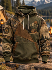 Men's Camping Oversized Drop-Shoulder Hoodie with Pockets