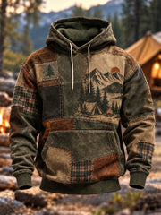 Men's Camping Oversized Drop-Shoulder Hoodie with Pockets
