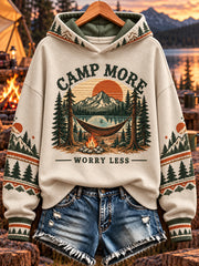 Women's Camping Print Sweatshirt