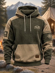 Men's Camping Oversized Drop-Shoulder Hoodie with Pockets